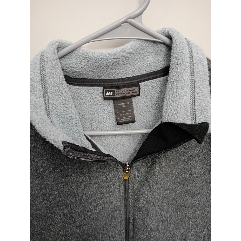 REI Polartec Fleece Vest Womens XL Gray Full Zip Sweater Knit Outdoor 711-612 - Picture 2 of 6